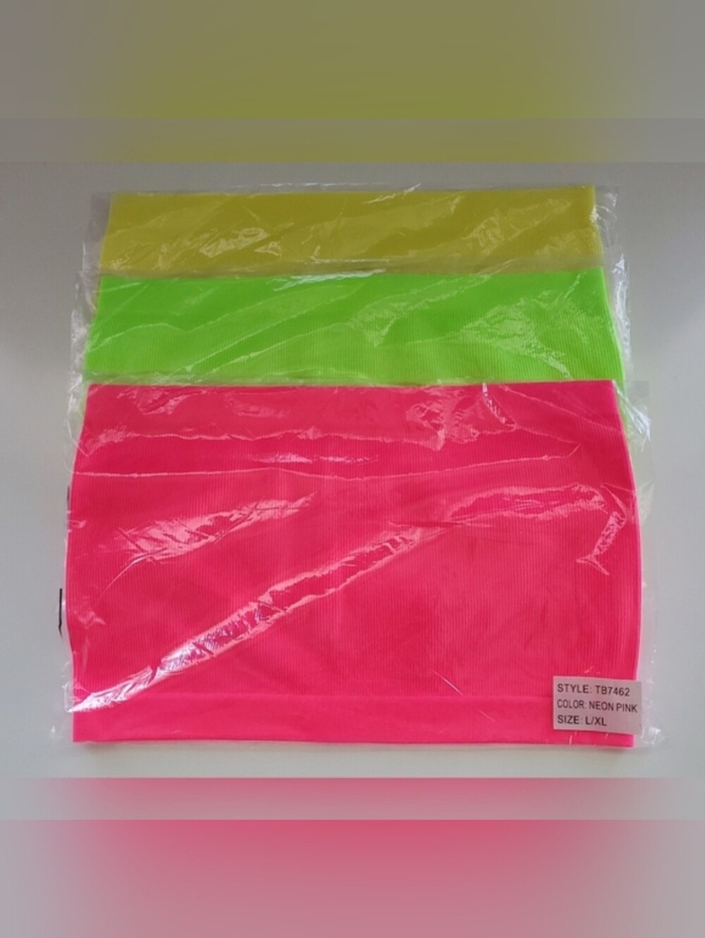 Tube Tops Set of 3:  Bright Pink, Geen and Yellow